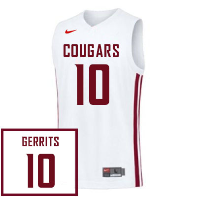 Washington State Cougars #10 Parker Gerrits College Basketball Jerseys Stitched Sale-White